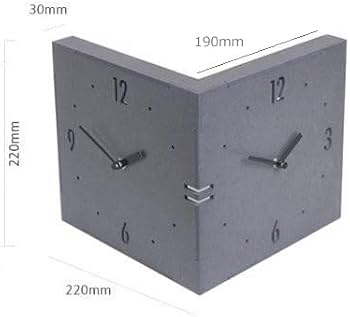 Amazon.co.jp: 電波両面時計 コーナー両面時計 ハンドメード 木製両面